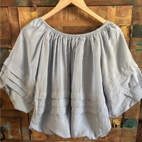 Anthropologie Maeve Short Sleeve Bubble Tiered Top NWOT - Picture 6 of 7
